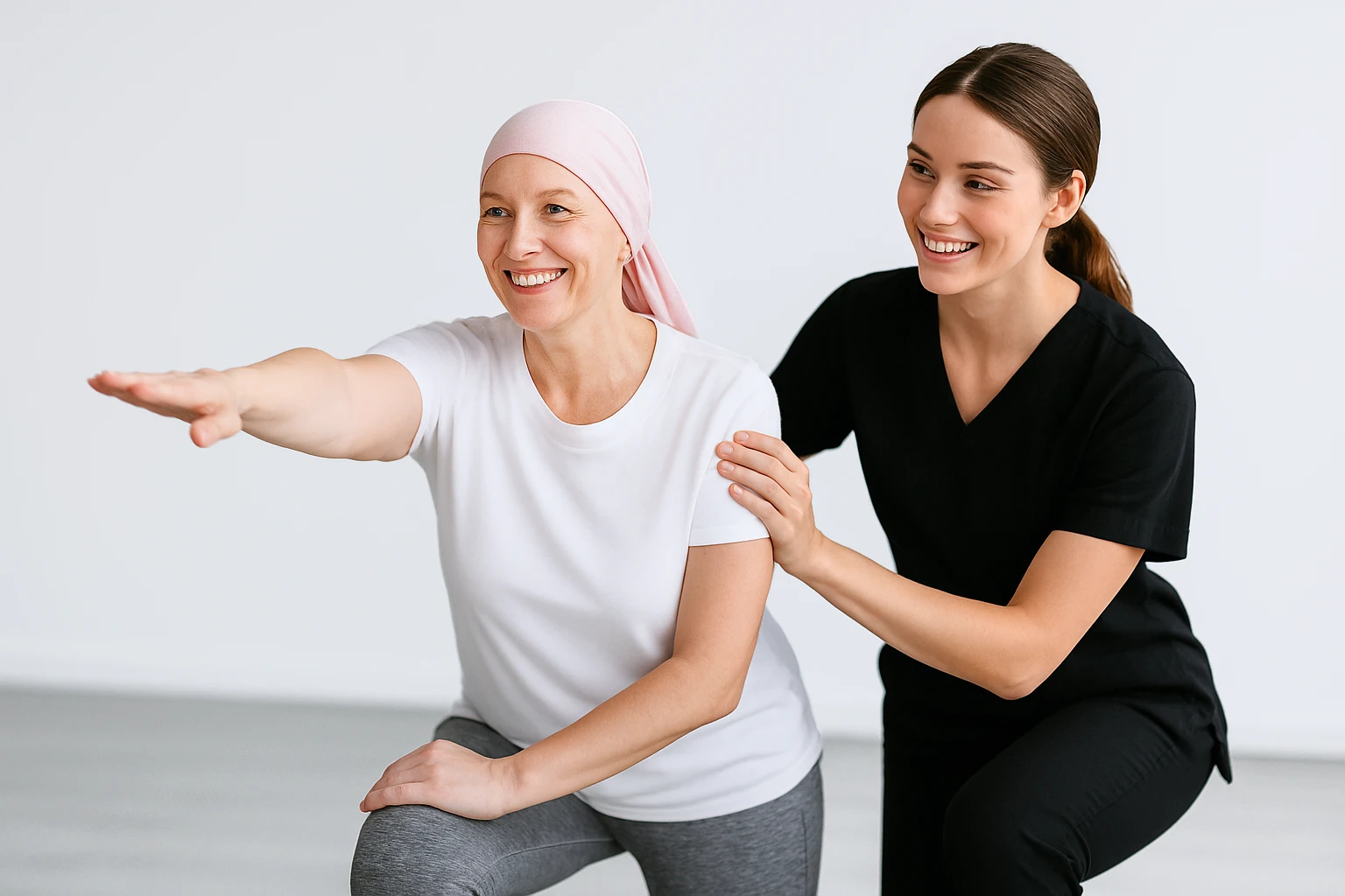 paciente oncologico recibiendo tratamiento de fisioterapia