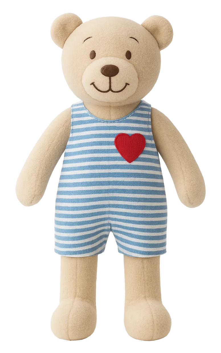 osito de peluche con traje marinero y corazon en el pecho